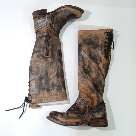 Bed Stu Manchester In TAUPE RUSTIC MASON Riding Boot - Picture 2 of 7